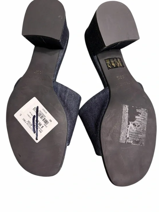 Clacanadienne Dark Blue Denim Slide Mules - Picture 10 of 11